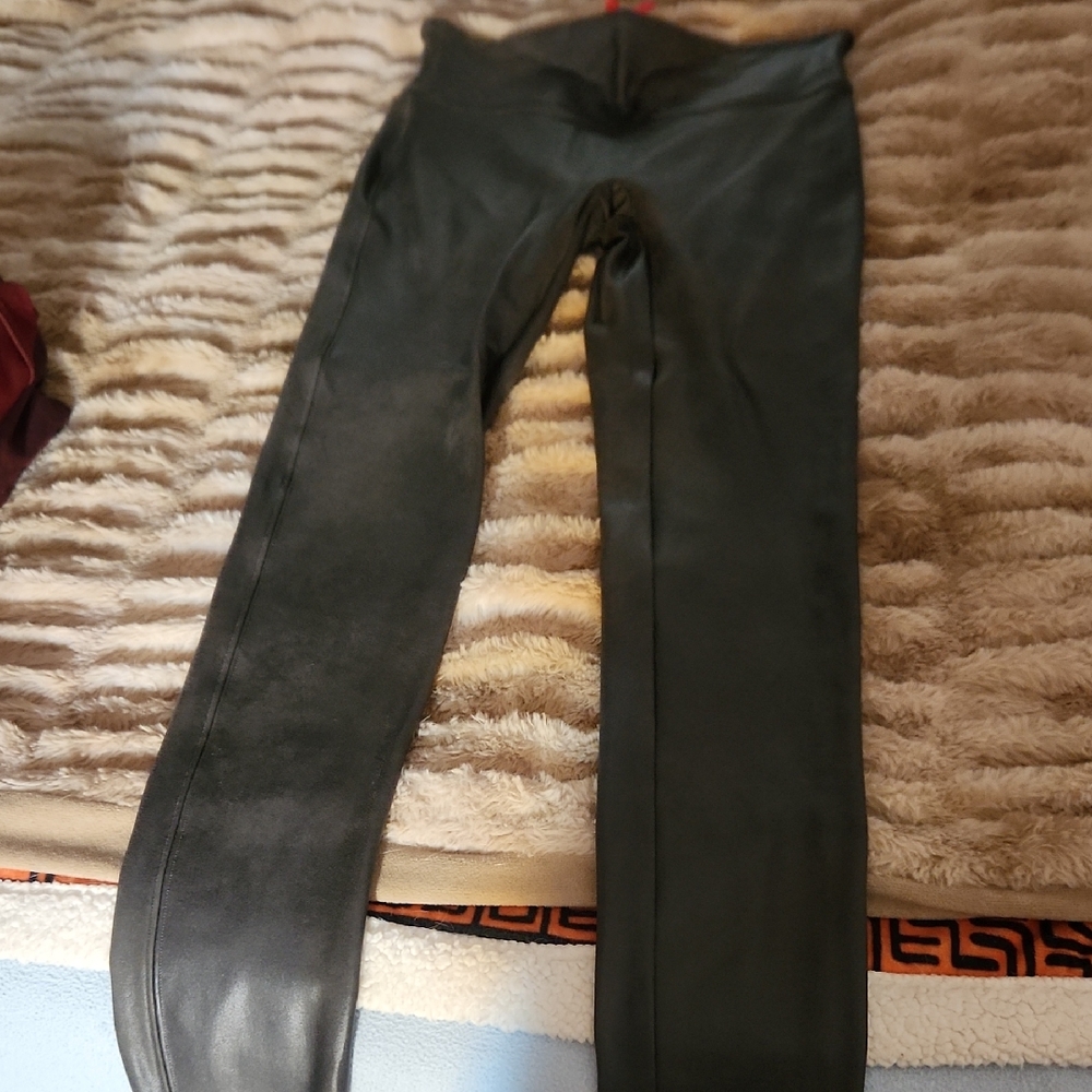 SPANX Grey Faux Leather Pants